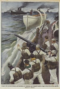アドリア海でのイタリアの船員の仕事、2つの海岸間の私たちと連合軍の輸送の監督